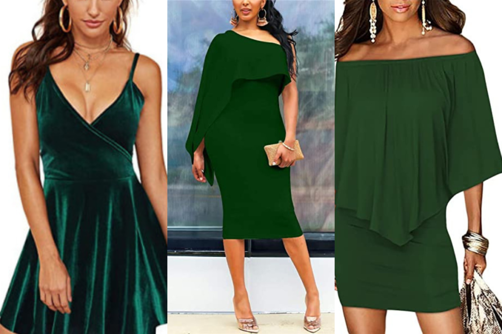 Accesorios para vestidos color verde esmeralda
