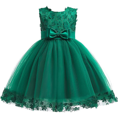 Vestidos color esmeralda para niñas pajecitas 