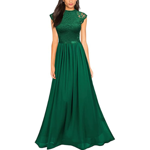 Vestidos con encaje verde esmeralda