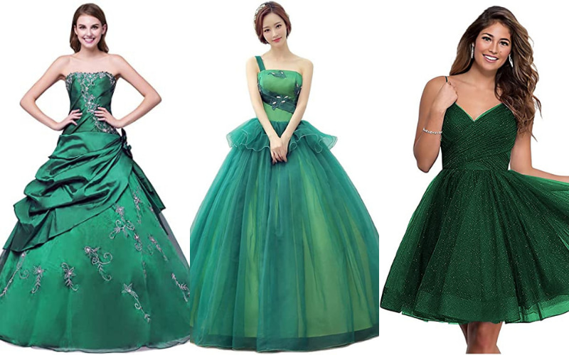Vestidos de 15 años color Verde Esmeralda