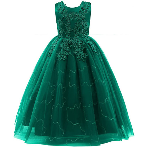 Vestidos elegantes 
esmeralda para niñas
