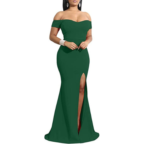 Vestidos largos para graduación color verde esmeralda