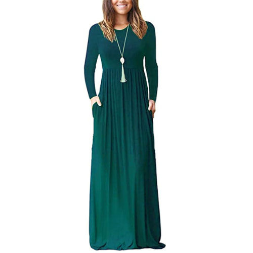 Vestidos largos verde esmeralda casuales