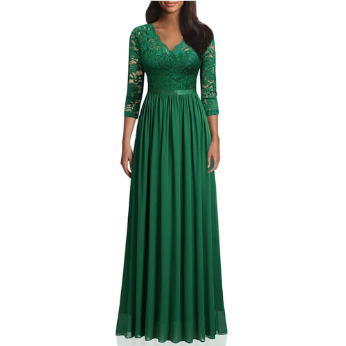 Vestidos verde esmeralda elegantes largos