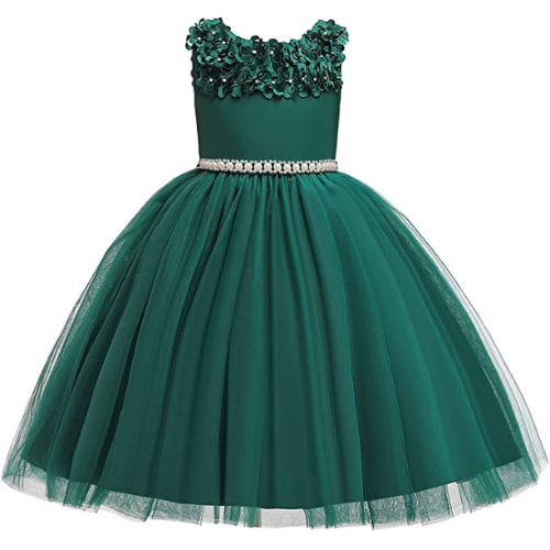 Vestidos verde esmeralda para graduación niñas