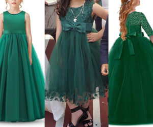 Vestidos verde esmeralda para niñas