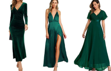 Vestidos verde esmeralda largos
