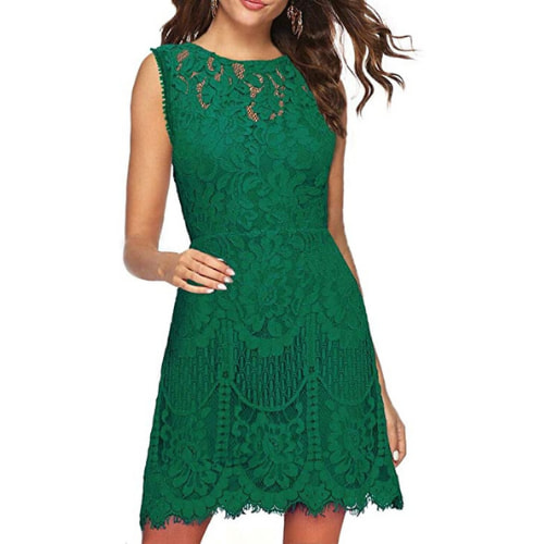 vestido verde esmeralda corto casual para grado