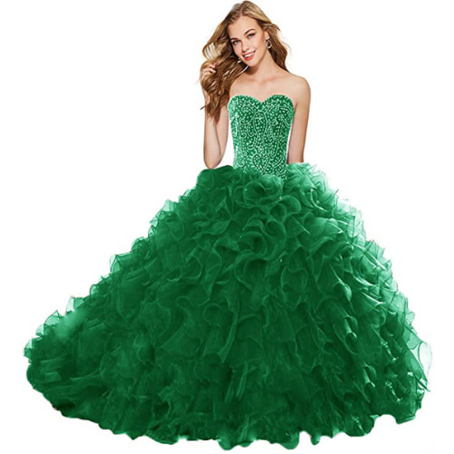vestidos de 15 color verde esmeralda