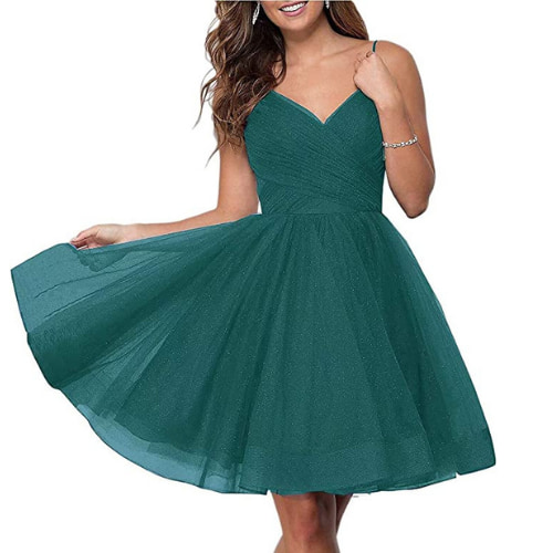 vestidos de quinceañera color verde esmeralda Cortos